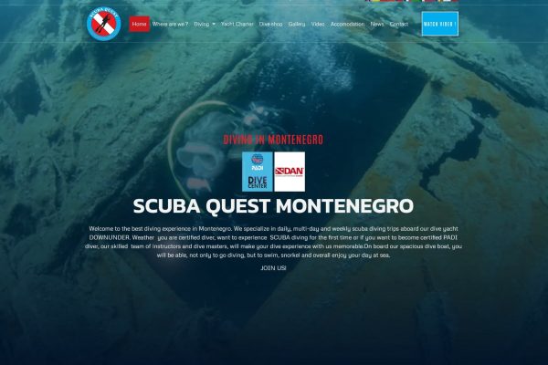 wordpress website for diving in montenegro wordpress website for diving in montenegro